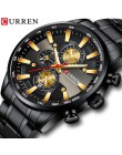 CURREN czarne złoto zegarek dla mężczyzn moda zegarek sportowy kwarcowy chronograf zegarki z datą zegarek męski ze stali nierdze