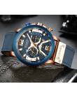 CURREN Casual zegarki sportowe dla mężczyzn niebieski top marka luksusowy skórzany wojskowy zegarek na rękę człowiek zegar moda 