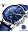 2020 LIGE nowe modne męskie zegarki analogowe zegarki kwarcowe 30M wodoodporny chronograf sport data skórzane zegarki Montre Hom