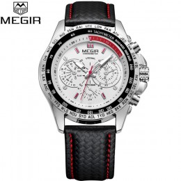 MEGIR męskie zegarki Top Luxury Brand męskie zegary wojskowe armii człowiek Sport skórzany pasek do zegarka biznes Quartz Men Wr