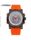 Nowa marka sinobi sport Chronograph zegarki męskie cyfrowy kwarcowy podwójny ruch wodoodporny nurkowanie Watchband mężczyźni zeg