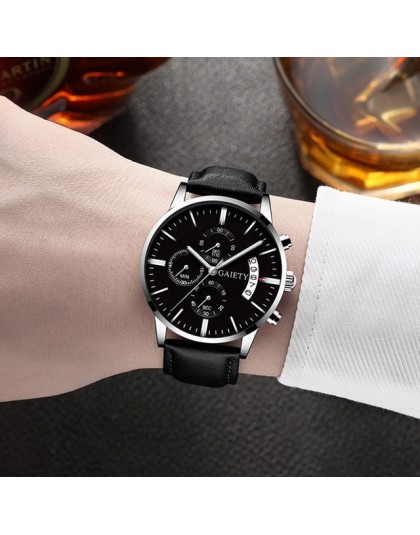 Gorąca sprzedaż Relogio Masculino zegarki mężczyźni moda sportowa koperta ze stali nierdzewnej skórzany zegarek zegarek biznesow