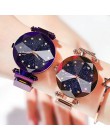 Panie magnetyczne Starry Sky zegar luksusowe kobiety zegarki moda diament kobiet zegarki kwarcowe Relogio Feminino Zegarek Damsk