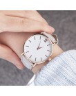 Zegarek Damski moda proste kobiety zegarki kobieta panie Casual skórzany Zegarek kwarcowy kobieta zegar Relogio Feminino Montre 