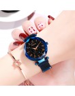 2019 panie zegarek na rękę Starry Sky magnetyczne kobiety oglądać Luminous luksusowe wodoodporna kobiet zegarek dla relogio femi
