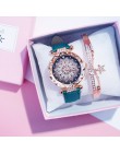 2019 kobiet zegarki zestaw bransoletek Starry Sky bransoletka damska zegarek Casual skórzany zegarek kwarcowy zegar Relogio Femi