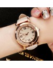 Nowe damskie zegarki Rhinestone skórzana bransoletka zegarek damskie modne zegarki damskie Alloy analogowe kwarcowe relojes @ F