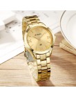 CURREN złoty zegarek damski zegarki damskie kreatywny stalowy damski bransoletki z zegarkiem kobieta zegar Relogio Feminino Mont