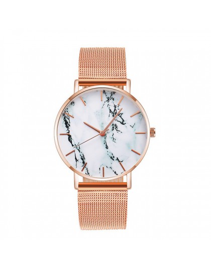 Moda siatka z różowego złota zespół kreatywny marmurowy zegarek damski luksusowe kobiety zegarki kwarcowe prezenty Relogio Femin