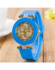 2018 nowy zwykłym skórzanym marki genewa zegarek kwarcowy na co dzień kobiety kryształ silikonowe zegarki Relogio Feminino Wrist