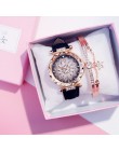 2019 kobiet zegarki zestaw Starry Sky bransoletka damska zegarek Casual skórzany sportowy zegarek kwarcowy zegar Relogio Feminin