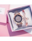 2019 kobiet zegarki zestaw Starry Sky bransoletka damska zegarek Casual skórzany sportowy zegarek kwarcowy zegar Relogio Feminin