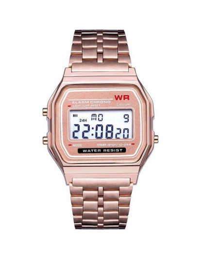 Moda kobiety kobieta mężczyźni zegarek kwarcowy wodoodporny LED cyfrowe zegarki biznesowe złoty sportowy zegarek święto dziękczy