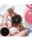 Magnetyczny Starry Sky kobiety Wrist Watch 2019 dla Top damski marka luksusowy zegarek różowe złoto relogio feminino kobieta zeg