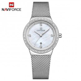 Nowy NAVIFORCE kobiety luksusowej marki zegarek prosty kwarcowy pani zegarek wodoodporny kobieta moda Casual zegarki zegar reloj