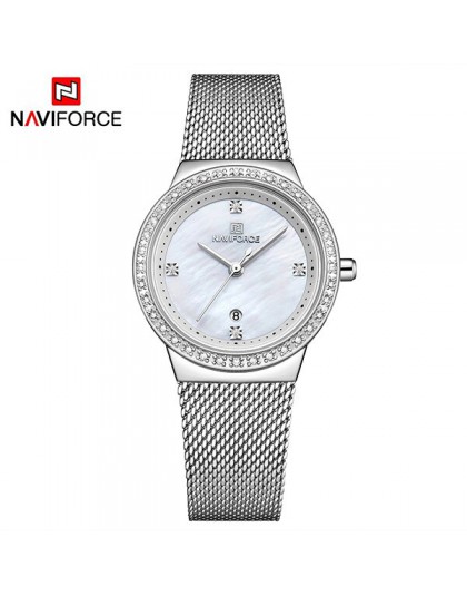 Nowy NAVIFORCE kobiety luksusowej marki zegarek prosty kwarcowy pani zegarek wodoodporny kobieta moda Casual zegarki zegar reloj