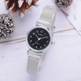 Prosty srebrny zegarki kobiety niebieski siatka ze stali nierdzewnej pasek moda casual dziki bransoletka kwarcowa zegarek relogi