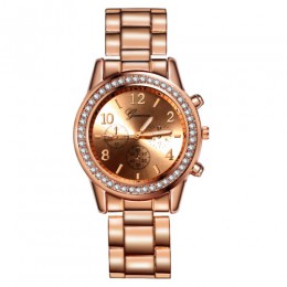 Kobiet zegarki genewa klasyczny luksus Rhinestone zegarka kobiet zegarki kwarcowe panie moda złoty zegarek zegar Reloj Mujer Mon