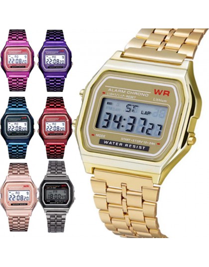 Moda kobiety kobieta mężczyźni zegarek kwarcowy wodoodporny LED cyfrowe zegarki biznesowe złoty sportowy zegarek święto dziękczy