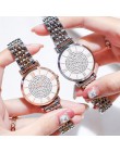 Luksusowy kryształ kobiety bransoletki z zegarkiem 2019 Top marka panie diamentowy zegarek kobieta wodoodporny zegar relogio fem