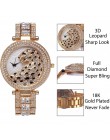 MISSFOX damski zegarek kwarcowy modne Bling damski zegarek damski złoty zegarek kwarcowy kryształowy diament Leopard dla kobiet 