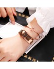 Luksusowe panie sukienka zegarek złota róża 2019 nowa moda na co dzień zegarek kobiet zegarki na rękę ze stali nierdzewnej magne