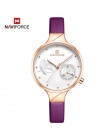 NAVIFORCE kobiety zegarki Top marka luksusowa moda kobieta zegarek kwarcowy na rękę panie skórzany wodoodporny zegar dziewczyna 