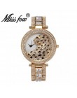 MISSFOX damski zegarek kwarcowy modne Bling damski zegarek damski złoty zegarek kwarcowy kryształowy diament Leopard dla kobiet 