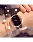 Hot moda kobiety zegarek luksusowy skórzany szkielet pasek zegarka kobiety sukienka zegarek zegarek kwarcowy na co dzień Reloj M