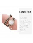 FanTeeDa Top marka kobiety bransoletki z zegarkiem panie miłość skórzany pasek Rhinestone zegarek kwarcowy na rękę luksusowa mod