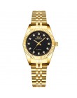 Marka chenxi Top luksusowy damski złoty zegarek kobiety złoty zegar kobiet kobiet sukienka Rhinestone kwarcowe zegarki wodoodpor