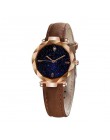 Luksusowe kobiety zegarki Starry Sky nieregularne Dial moda damska skórzany pasek do zegarka kwarcowy zegar Casual Reloj Mujer @