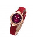 Gorąca sprzedaż zegarek damski zegarki damskie diamentowa tarcza fioletowa skóra zegarek kwarcowy Top luksusowa marka zegar Relo