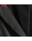 Tangada moda damska czarny garnitur marynarka z długim rękawem kieszeń urząd lady płaszcz biznesowy kobiet bluzki retro DA45