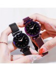 Zegarek damski reloj mujer różowe złoto magnetyczne gwiaździste niebo zegarek kwarcowy dla kobiet zegar relojes para mujer zegar