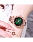 Luksusowe kobiety magnetyczne zegarki 2019 relogio feminino gradientu Rhinestone panie ze stali nierdzewnej kwarcowy zegarek na 