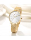 CURREN zegarki damskie luksusowy zegarek na rękę relogio feminino zegar dla kobiet Milanese Steel Lady różowo-złoty kwarc damski