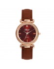 Zegarek damski skórzany pasek marki zegarki na rękę moda damska skórzany zegarek na co dzień luksusowy analogowy kryształowy zeg