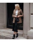 Vintage Double Breasted Plaid OL Blazers płaszcz kobiety 2020 moda z długim rękawem biurowa, damska odzież wierzchnia Casual odz