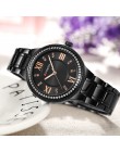 Marka curren luksusowe damskie Casual zegarki zegarek wodoodporny kobiety moda sukienka Rhinestone panie zegar ze stali nierdzew