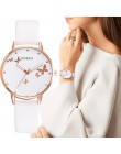 Drukowane motyl luksusowe kobiety modne zegarki prosta damska sukienka na rękę klasyczny design panie kwarcowy zegarek skórzany