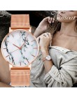 Luksusowy marmurowy tekstury damski zegarek na co dzień damski zegarek 2020 stal nierdzewna stalowy pasek siatkowy kwarcowy zega