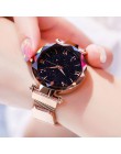 Luksusowe kobiety zegarki moda elegancka klamra magnetyczna Vibrato fioletowy panie zegarek 2019 nowy Starry Sky cyfra rzymska z