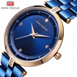 MINI FOCUS zegarki kobiety Top marka luksusowy zegarek kwarcowy kobiety moda Relojes Mujer panie ze stali nierdzewnej zegarki kw