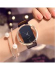 Moda damska zegarki zwykłym skórzanym przezroczystym tarczy kobiet zegarek szkielet panie zegar zegarek damski reloj mujer