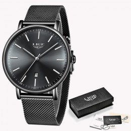 LIGE damskie zegarki Top marka luksusowy wodoodporny zegarek moda damska ze stali nierdzewnej ultra-cienki zegarek na co dzień k