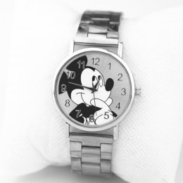 2019 moda marka Mickey najnowszy luksusowy zegarek kwarcowy pani szczupła siatka ze stali nierdzewnej pasek zegarka kobiet zegar