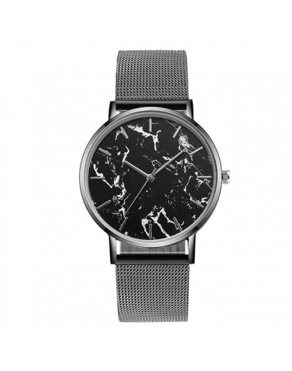 Luksusowy marmurowy tekstury damski zegarek na co dzień damski zegarek 2020 stal nierdzewna stalowy pasek siatkowy kwarcowy zega
