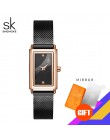 Shengke kobiety zegarki moda genewa projektant panie zegarek luksusowy marka prostokąt złoty zegarek kwarcowy luksusowe prezenty