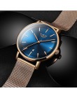 LIGE kobiet zegarki Top marka luksusowe panie pasek z siatki Ultra cienki zegarek ze stali nierdzewnej wodoodporny zegar zegarek